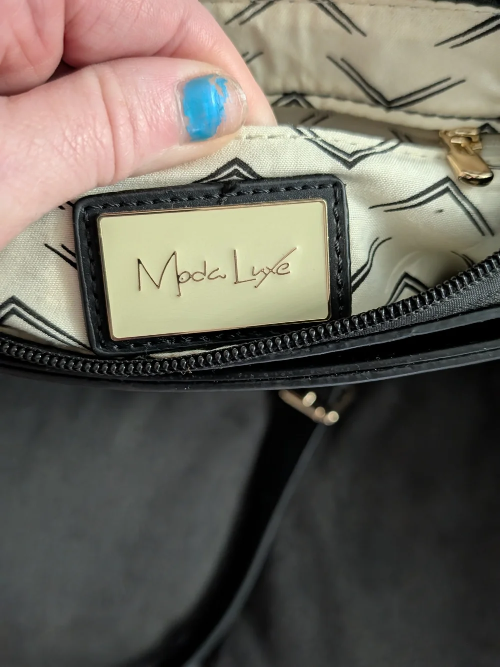 Moda Luxe Black Crossbody Saddle Bag with Woven Detail
